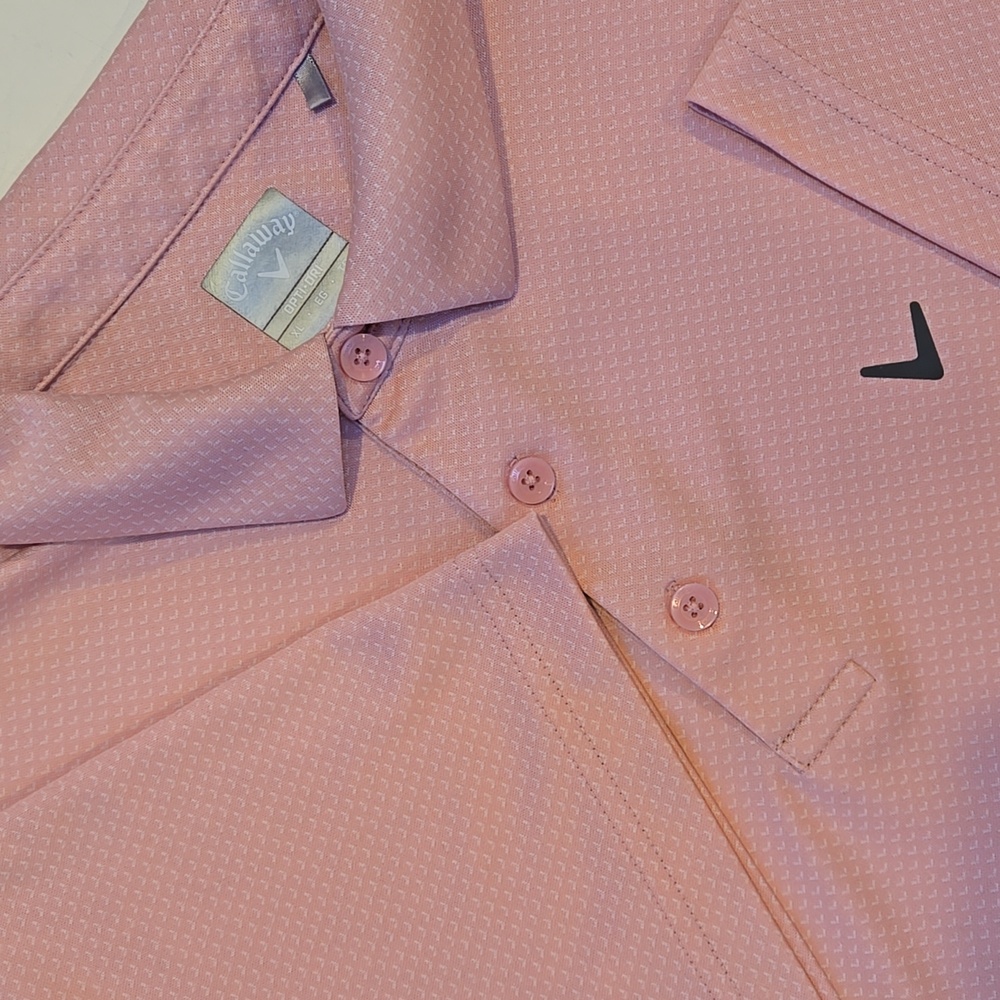 Callaway Opti-Dri Men’s XL Golf Polo Peach‎ Short Sleeve Performance Shirt